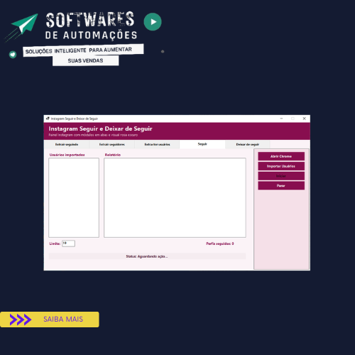 Instagram Seguir e  Deixar de Seguir
