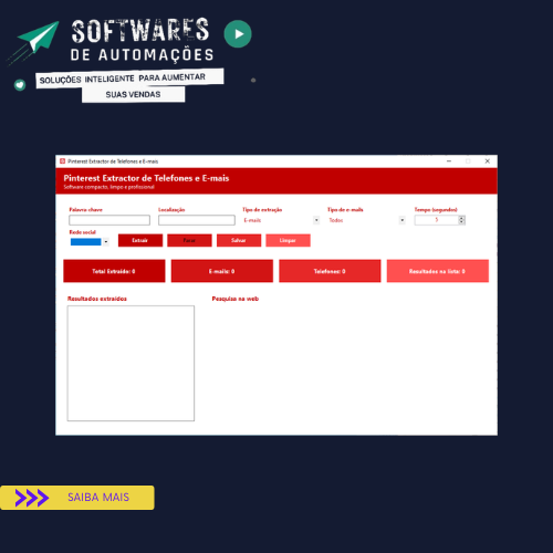Pinterest Extractor de Telefones e E-mais