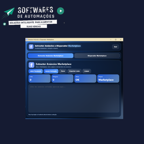 Software para extrair links de anúncios do Facebook Marketplace e disparar mensagens automáticas Extention